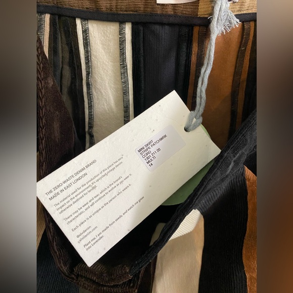 E.L.V. Denim CORDUROY STRIPE MINI SKIRT UK 14 US 10 - Picture 4 of 11